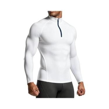 Imagem de Camiseta De Compressão Masculina Slim Fit De Manga Longa Para Fitness,