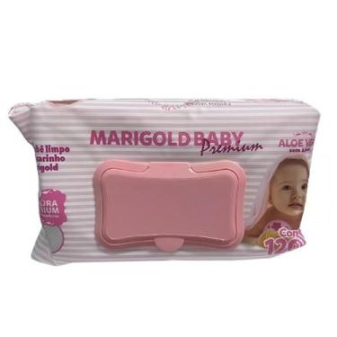 Imagem de Lenços Umedecidos Premium Rosa 120 Unidades Marigold Baby