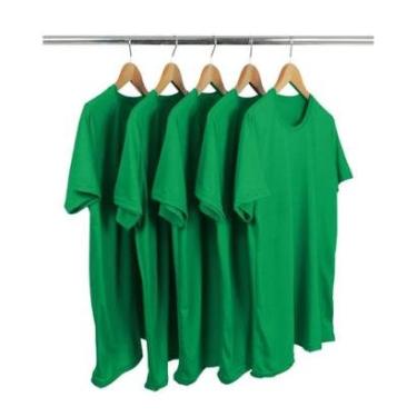 Imagem de Kit 5 Camisetas Masculinas 100% Poliéster para Sublimação Básica Lisa-Masculino