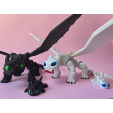 Imagem de Dragão Articulado Banguela Casal Furia da Luz Como Treinar o seu dragã