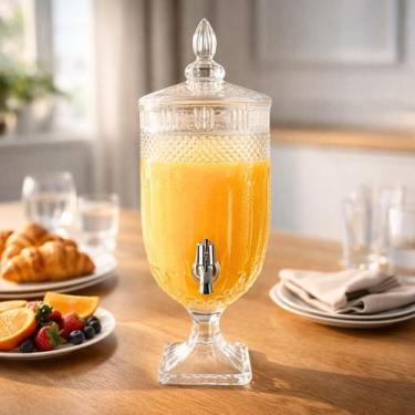 Imagem de Suqueira de Vidro Imperial 4,9L c/ Torneira e Tampa Sucos - Hauskraft