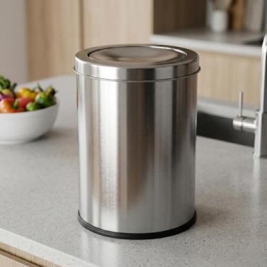 Imagem de Lixeira Cesto de Lixo Basculante Design Moderno Multiuso Inox 3 litros