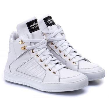 Imagem de Tênis Hardcore Cano Alto Feminino Academia Sola Reta Em Couro 50130, B