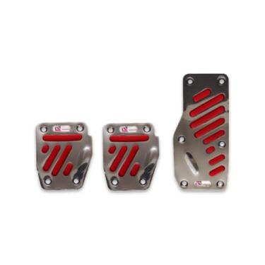 Imagem de Kit Pedal Cromado Aluminio Cromado Esportivo Acelerador Embreagem Frei