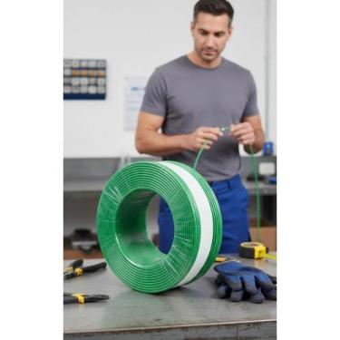 Imagem de Fio Elétrico 4mm Verde 750V Rolo 100m Flexível Segurança - Congratulat