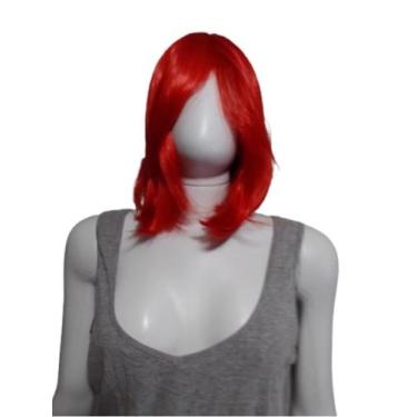 Imagem de Peruca curta lisa vermelho fogo fibra bio orgânica - Bella Chique