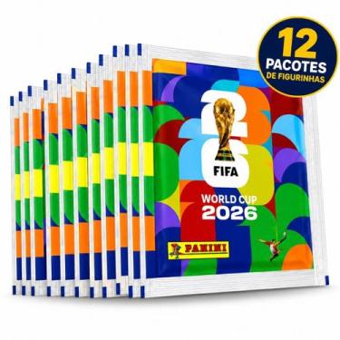 Imagem de Kit 12 Pacotes Figurinhas World Cup 2026 Panini Coleção Futebol Álbum 
