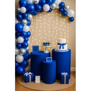 Imagem de Trio Capa Cilindro Festa Decorativas em Helanca Sublimada para Mesa Pr