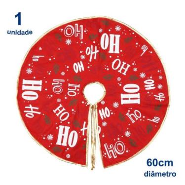 Imagem de Saia Base para Árvore Natal Decorativa 60cm Medida Universal Vermelho 