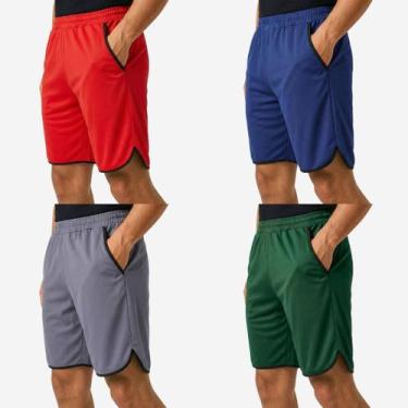 Imagem de Kit 4 Shorts Bermuda Masculina Dry Fit Esportiva Leve com Bolsos Acade