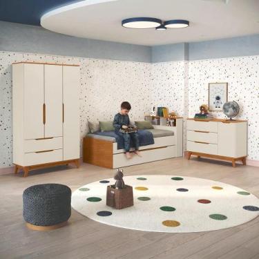 Imagem de Quarto Infantil Completo 4 Peças Crescer Kappesberg Argila/Jequetiba