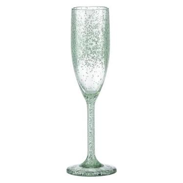 Imagem de Taça Champagne Acrílico Bolhas Degradê Verde 296ml - ENTRECASA
