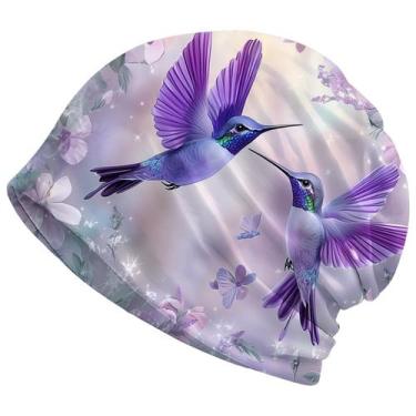 Imagem de Gorro Amasnay Purple Hummingbird para mulheres