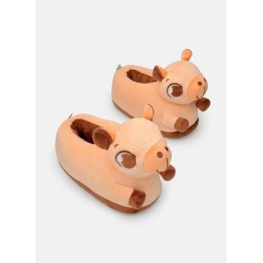 Imagem de Pantufa infantil menina capivara puket tamanho:37a39, 37A39