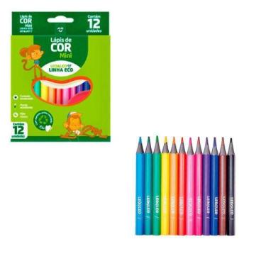 Imagem de Mini Lápis De Cor Sextavado Linha Eco 12 Cores Leo E Leo - FMSP - Leo 