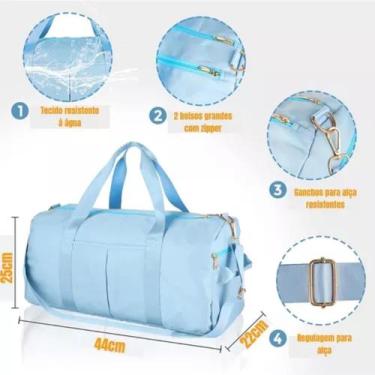 Imagem de Bolsa Mala De Mao  Academia Bagagem Viagem  - QL Bolsas, Azul clara