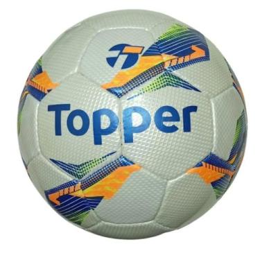 Imagem de Bola Topper Futebol de Campo Samba Pró Costurada, Branco, Laranja, 5