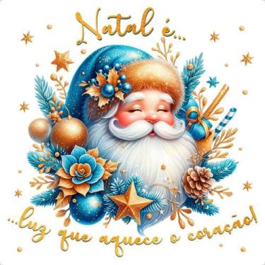 Imagem de Transfer Textil Quadrado Natal - Papai Noel Azul - TTQ4N-009 - Litoart