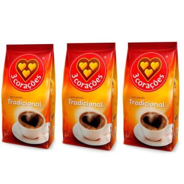 Imagem de Café Três Corações Tradicional - Kit c/3 un de 500g cada - Trs Coraçõe
