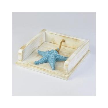 Imagem de PORTA GUARDANAPO BRANCO ESTRELA AZUL - THE HOME