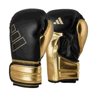 Imagem de Luva de Boxe Adidas em Couro Hybrid 500 V -, Preto, Dourado, 12oz
