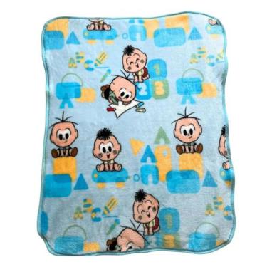Imagem de Cobertor infantil turma da mônica abc - 90 x 1,10 - azul - jolitex