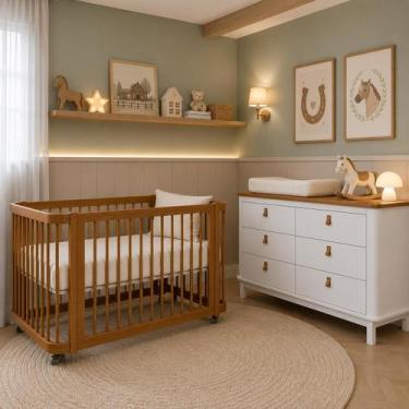 Imagem de Berço 3 em 1 Evolutivo Mini Berço e Mini Cama Acompanha as Peças para 