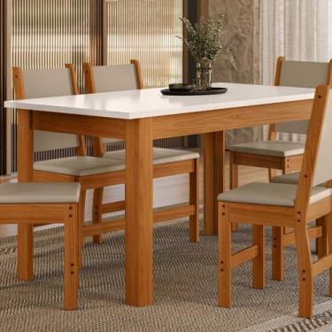 Imagem de Mesa de Jantar Retangular 150cm de 6 Lugares Bellagio Poliman Móveis -