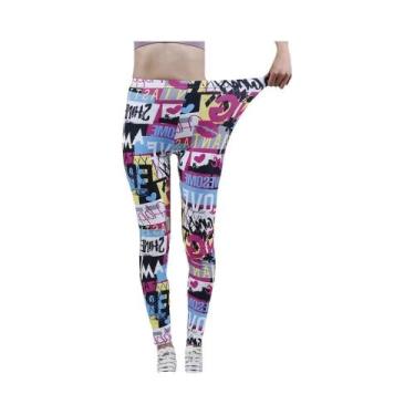 Imagem de Leggings Femininas Com Estampa Floral De Cintura Alta, Jeggings Elásti