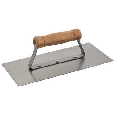 Imagem de Desempenadeira Lisa Desempenadeira Lisa Aço Inox Cabo Fechado Madeira Inox Worker 25,5CM 1 Unidade