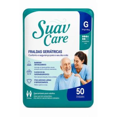 Imagem de Fralda Geriátrica Suav Care Unissex Barreira Antivazamento, Gel/Fitas 