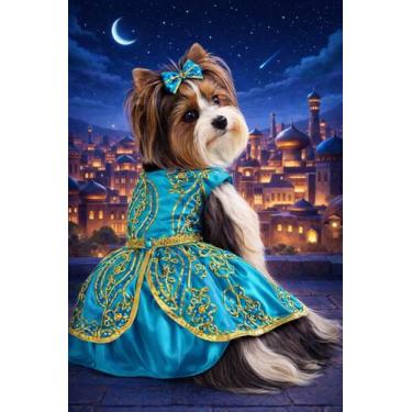 Imagem de Fantasia Pet - Vestido Jasmine Luxo para Cachorro e Gato Tamanho:G - F