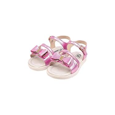 Imagem de Sandália Papete Rasteira Infantil Menina Metalizado Pink
