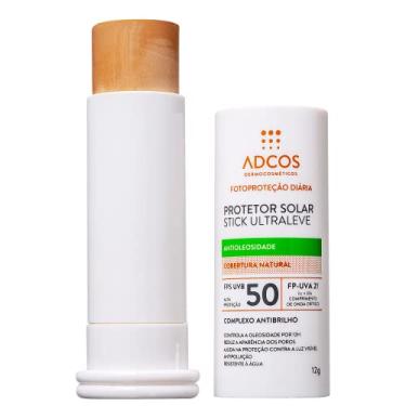 Imagem de Adcos Fotoproteção Diária Stick Ultraleve FPS 50 Beige - Protetor Solar Facial 12g
