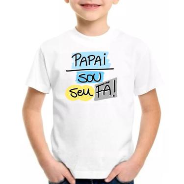 Imagem de Camiseta infantil papai sou seu fã dia dos pais raglan