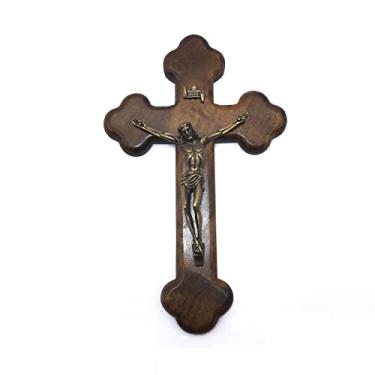 Imagem de Crucifixo De Parede Moldado Madeira 19 Cm