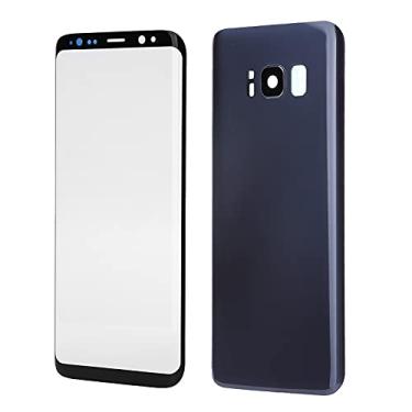 Imagem de Zyyini Conjunto de capa de vidro traseira traseira de telefone, substituição de vidro frontal traseira para S8 Smartphone tela frontal vidro conjunto de substituição de