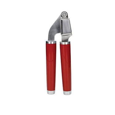 Imagem de KitchenAid Espremedor de alho, utensílio de cozinha inoxidável forte, cesta removível, vermelho império