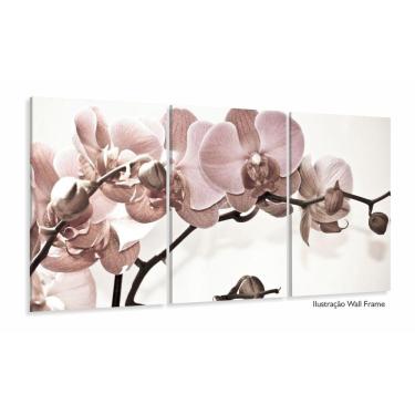 Imagem de Quadro Flores Orquídeas Para Sala Recepção Tecido 120x60 em