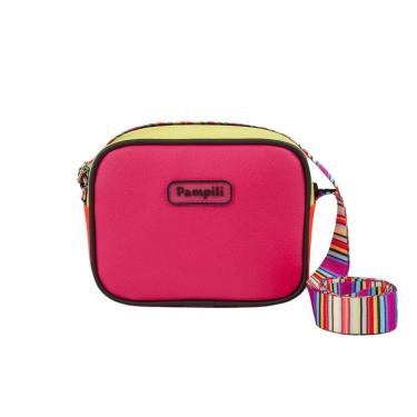 Imagem de Bolsa Tiracolo Infantil Com Alça Listrada Colorida Pink