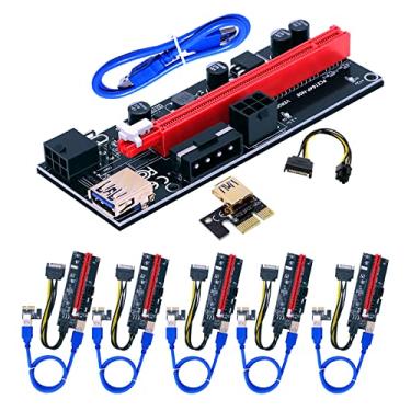 Imagem de BTBcoin PCI-E Riser 009S GPU Riser Adaptador Cartão PCIE X1 para X16 Extensor PCI-Express Riser Cabo para Bitcoin Litecoin ETH Coin Mining - Pacote com 6