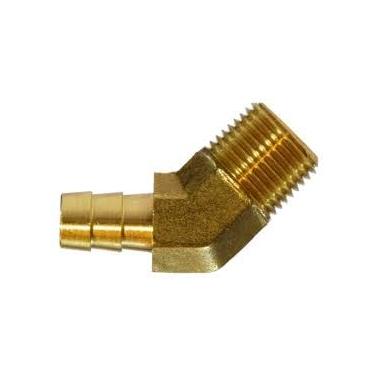 Imagem de Feito nos EUA 2 peças 1/4 mangueira Barb X 1/8 macho cotovelo de latão NPT 45 graus tubo de ajuste de rosca GasFUEL
