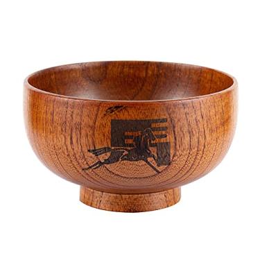 Imagem de UPTALY 1 pç Tigelas de Cereal de Madeira Jujuba Natural (Ano do Cavalo, 300 ml), Conjunto de 12 Tigelas de Arroz Animal do Zodíaco, Tigelas chinesas artesanais, tigela de madeira de aveia, tigela de refeição infantil, utensílios de madeira japonesa