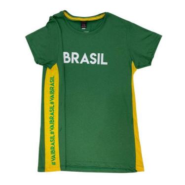 Imagem de Camiseta Plus Size Vai Brasil Copa Do Mundo Unissex Top - Sba