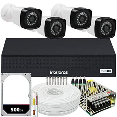 Imagem de Kit DVR Intelbras 4 canais H.265 4 câmeras Full HD 20 metros