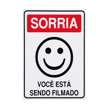 Imagem de Placa De Sinalização Sorria Você Está Sendo Filmado 15x20 Acesso - P-26 F9e
