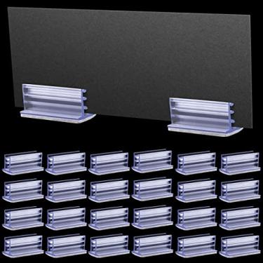 Imagem de OIIKI 50 peças de suporte autoadesivo para proteção contra espirros, suporte de painéis de acrílico, para fixar e alinhar painéis de acrílico e folhas de acrílico de 0,6 a 0,6 cm de espessura