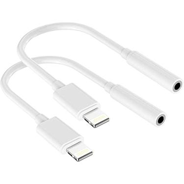 Imagem de Adaptador de conector de fone de ouvido certificado MFi da Apple para 3,5 mm, pacote com 2, adaptador Lightning para conector auxiliar de áudio de 3,5 mm, conversor de cabo compatível com 13 12 11 XR XS X 8 7 iPad
