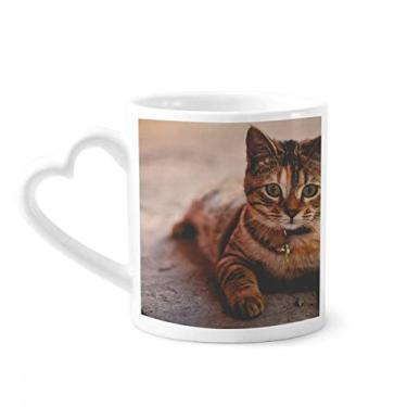 Imagem de Caneca de fotografia de gato silencioso de animais caneca de café cerâmica copo de coração de vidro