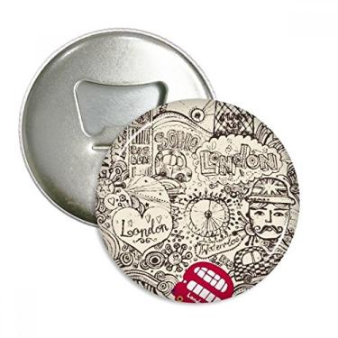 Imagem de Emblema multifuncional com ímã de geladeira British Bus London Eyes Big Ben UK